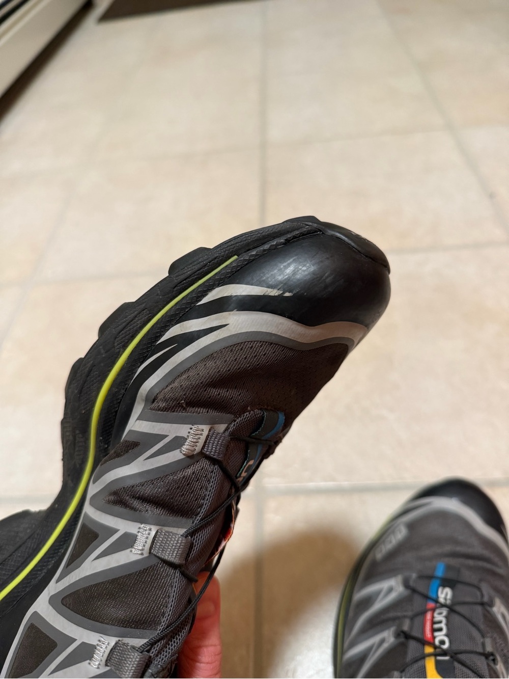 Salomon XT-6 grey/green size W9/M8 - Picture 8 of 13